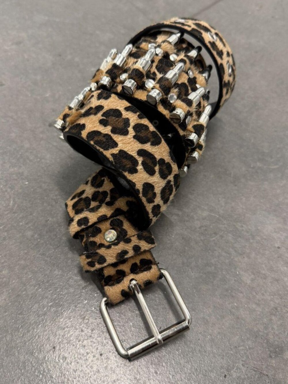 Leopard Bullet Studded Punk Grunge Belt